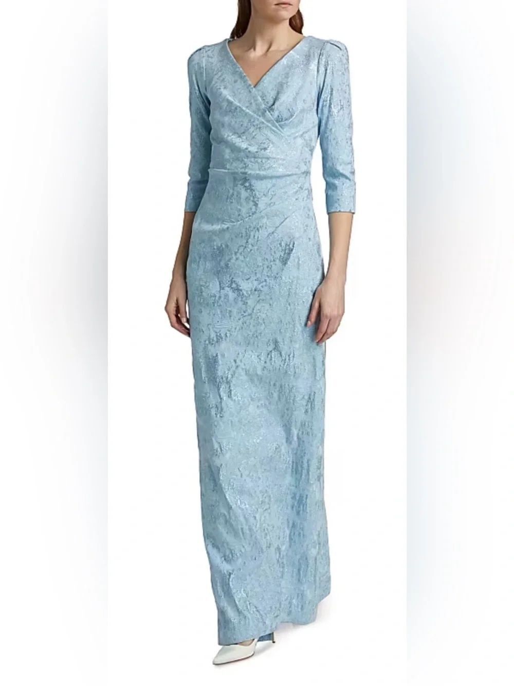 Teri Jon Lavender and Royal Blue Textured Dress $930